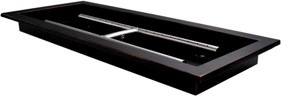 Black Dual Burner Fire Pit Pan and Burner E1659