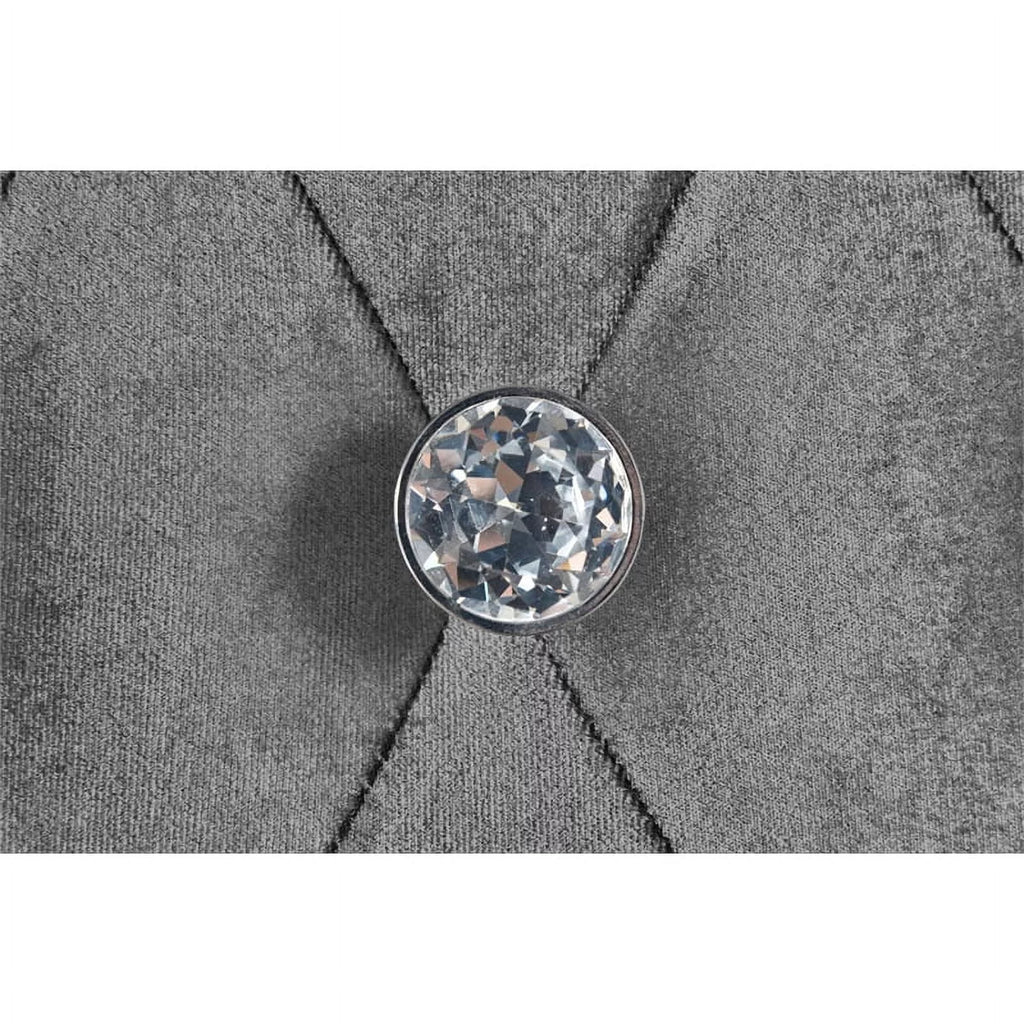 Gray Velvet Upholstered Eastern King Bed F743541