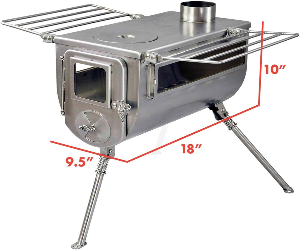 Portable Wood Burning Tent Stove with Chimney Pipe B137261