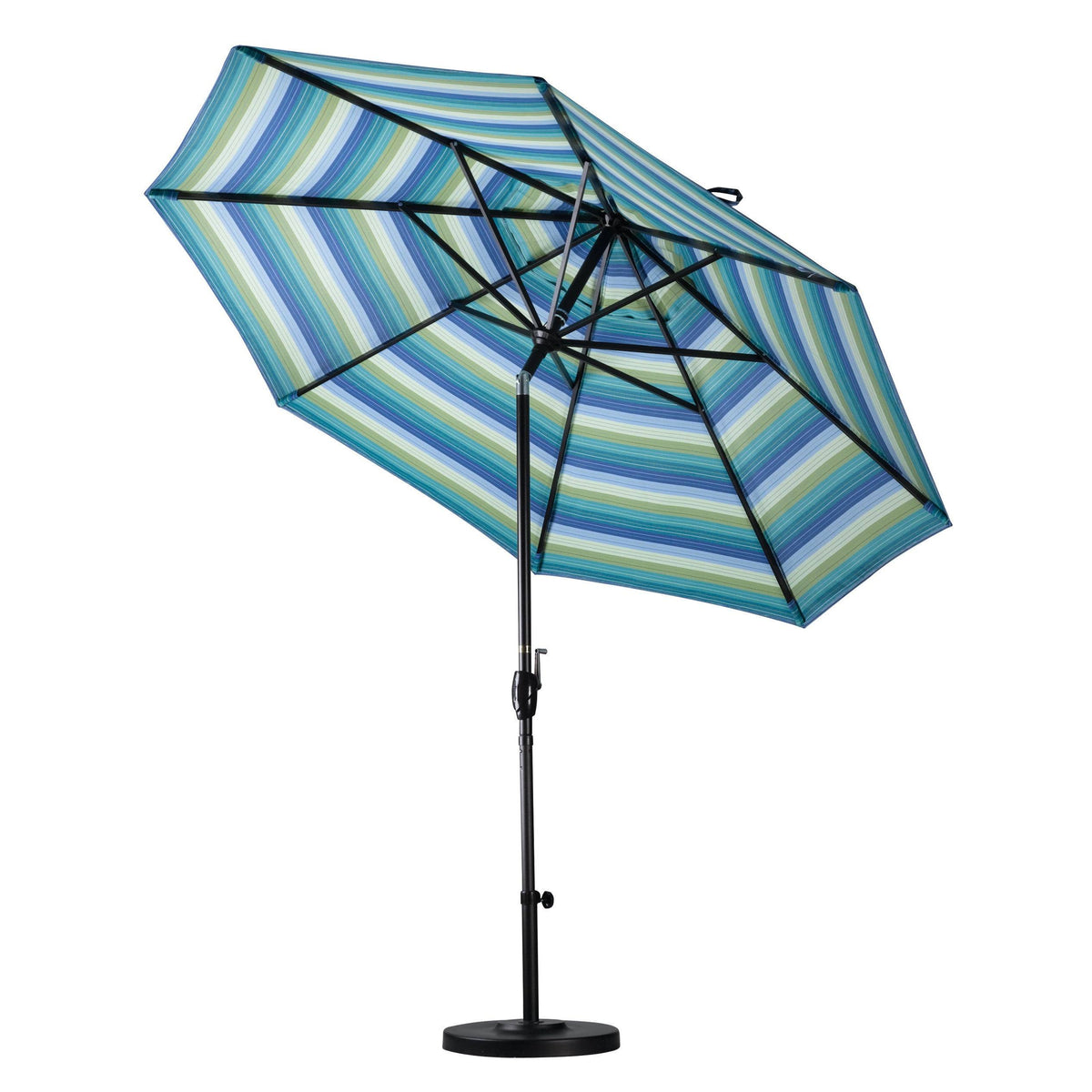 9 ft. Aluminum Market Umbrella Collar Tilt Matted Black Olefin Hunter Green D957262
