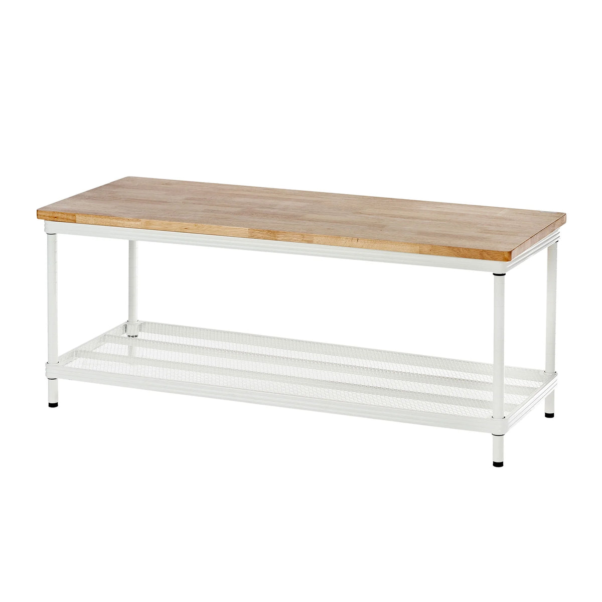 2-Tier White Metal Storage Shelving Unit Q5978