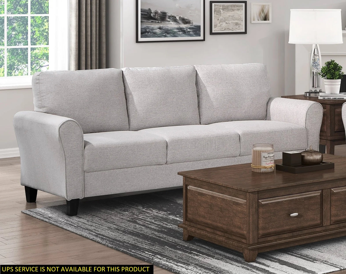 Sand Hued Textured Fabric Upholstered Sofa X4287