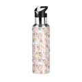 Cartoon Cow Insulated Stainless Steel Water Bottle with Straw Lid, 20 oz V798