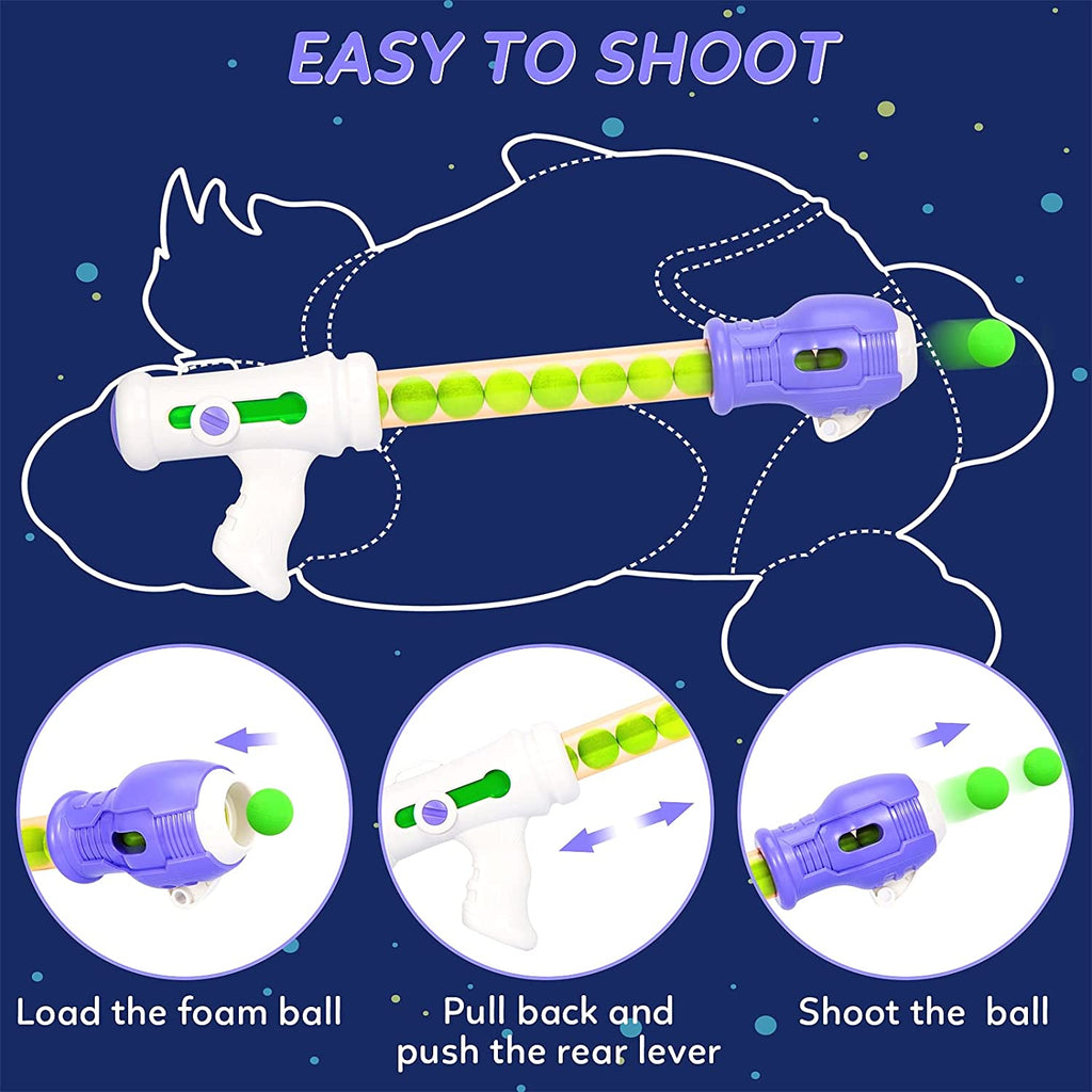 3 Packs Foam Ball Air Toy Guns with Shooting Target, 48 Foam Balls G3857