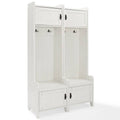 Hall Tree in Distressed White (Set of 2) H3173