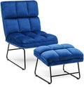 Yellow Velvet Accent Chair with Ottoman S552562