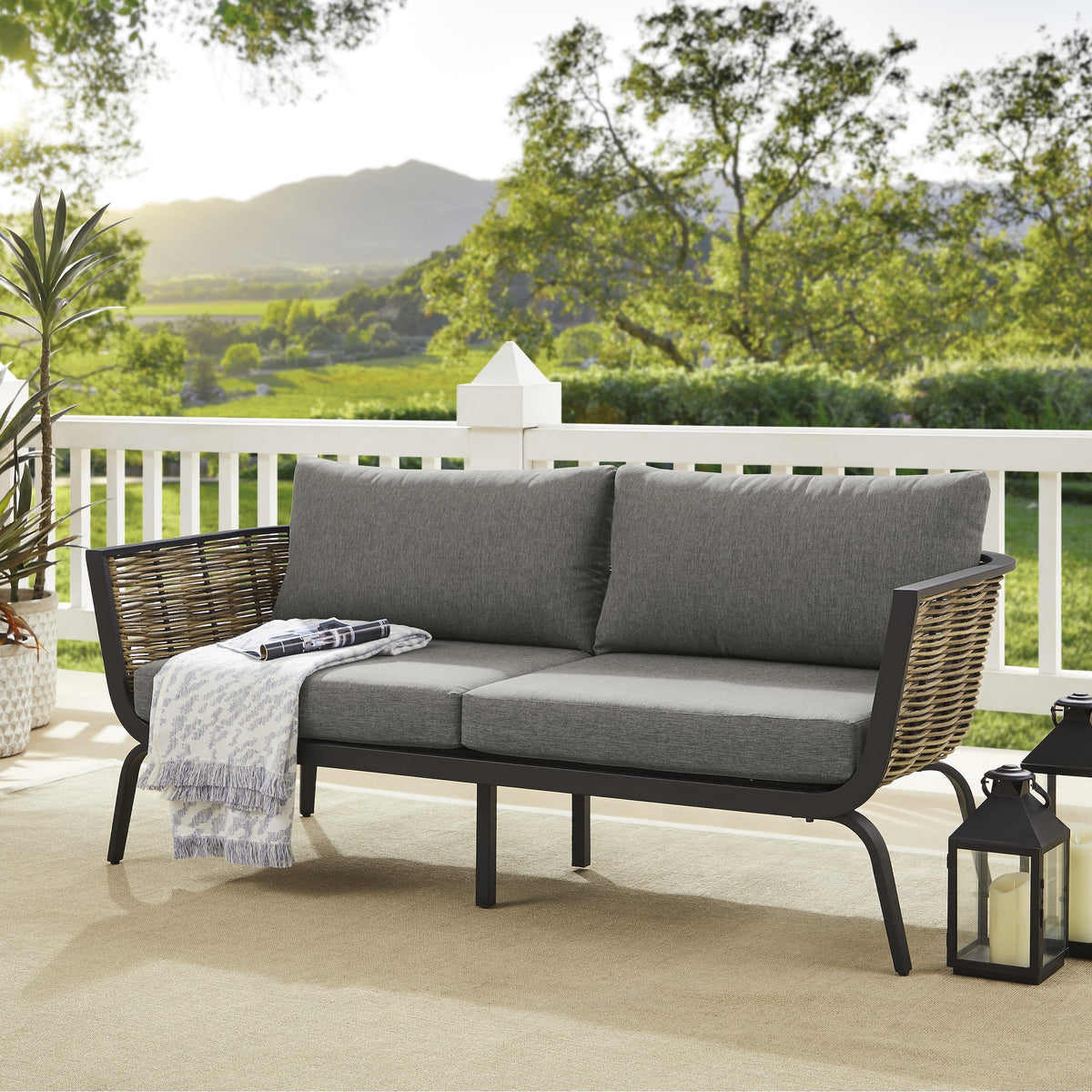 Black Outdoor Loveseat I71560