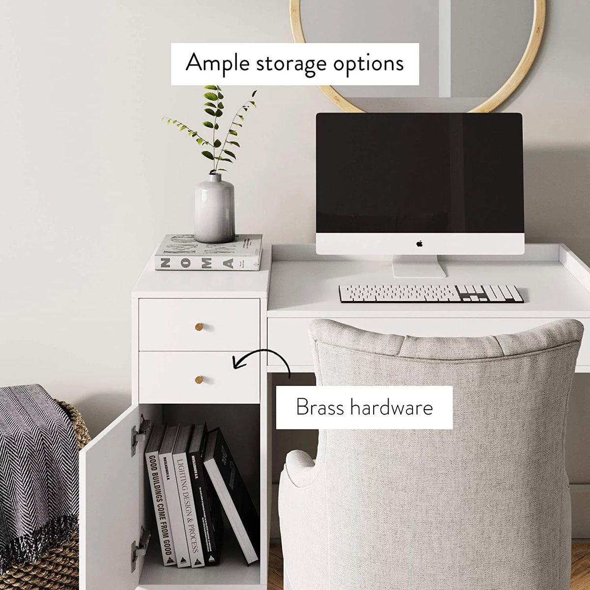 White 4 Drawer Vanity Dressing Table P3793