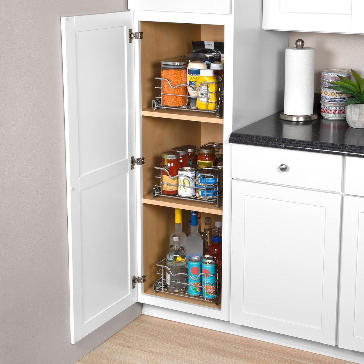 Pull Out Cabinet Organizer Basket, 11W x 21D x 5H M233584