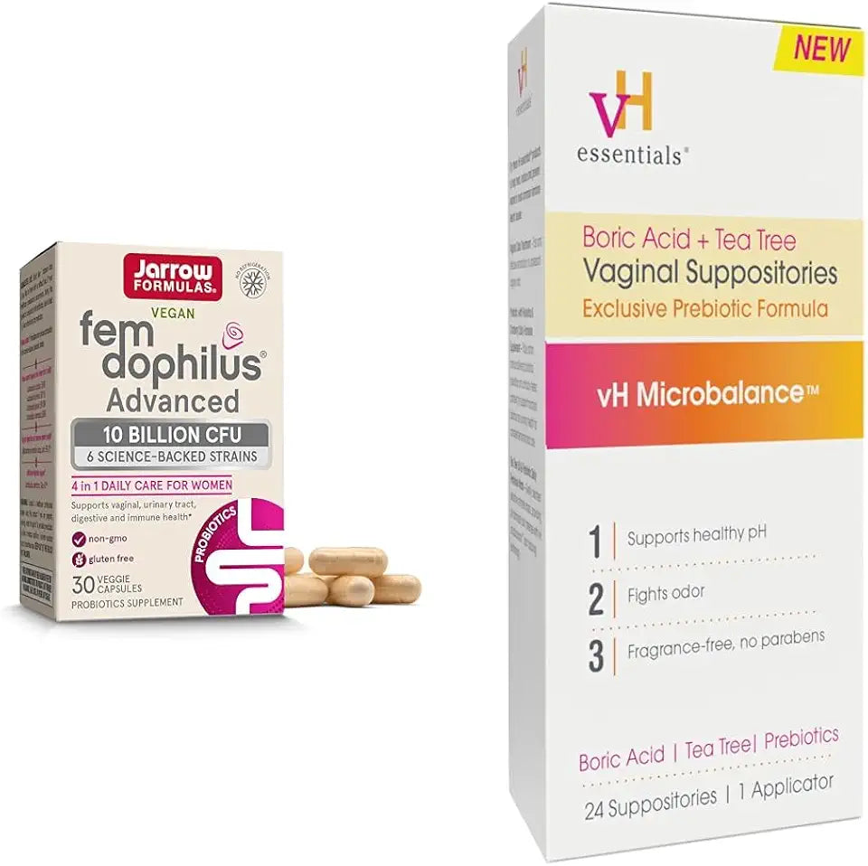 10 Billion CFU Probiotics and Boric Acid Vaginal Suppositories with Tea Tree Oil and Lactic Acid O733