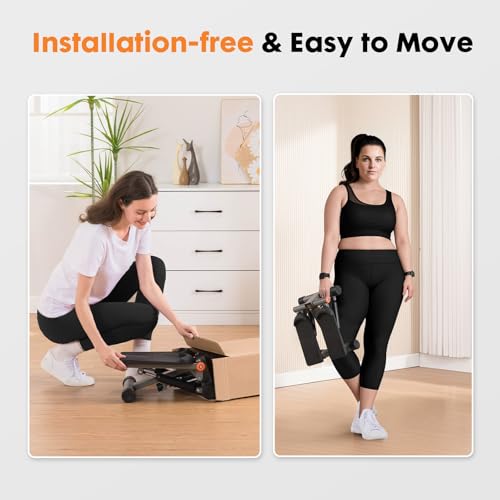 Adjustable Height Stair Stepper with Resistance Bands & LCD Monitor J3040