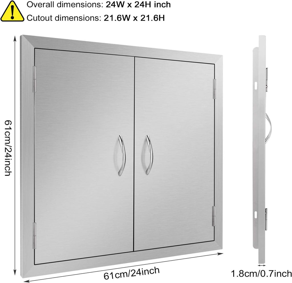 Outdoor Kitchen Stainless Steel Double Wall BBQ Access Door Y73864