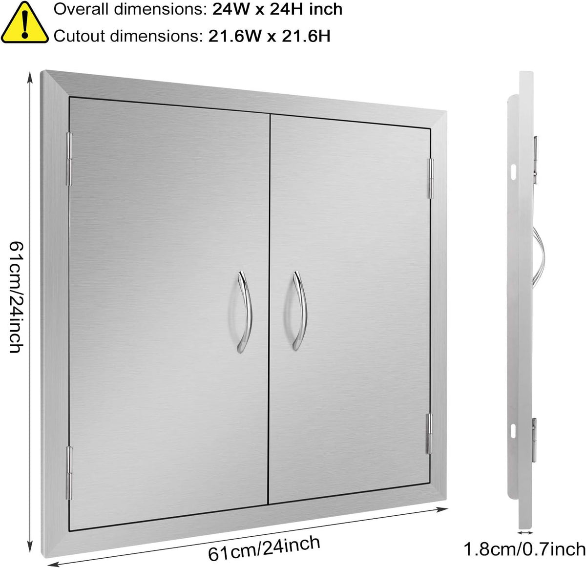 Outdoor Kitchen Stainless Steel Double Wall BBQ Access Door Y73864