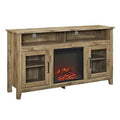 58x22 2 Door Laminate Media Cabinet with Electric Fire E222119