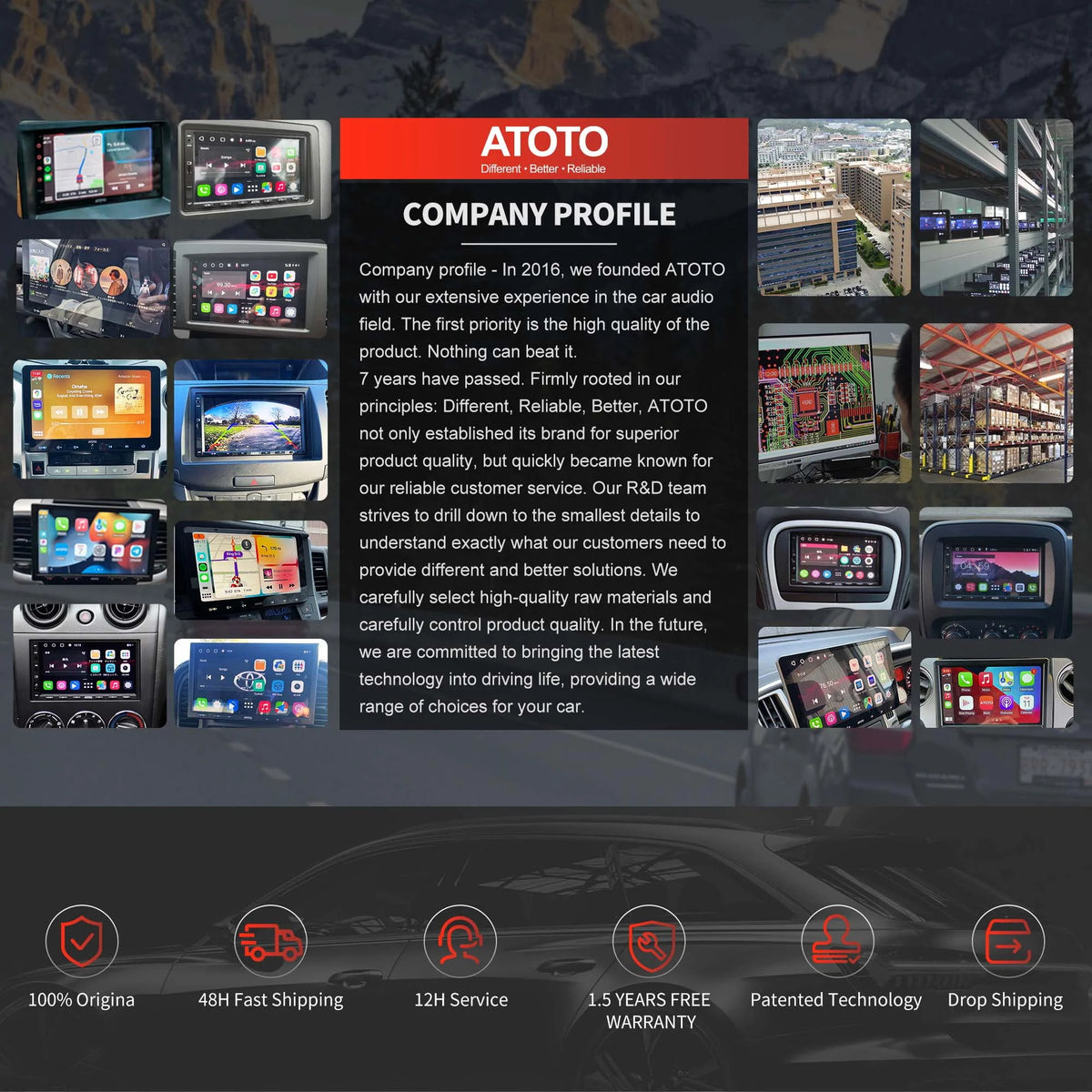 10.1 inch QLED Double Din Car Stereo with Wireless Apple Carplay & Wireless Android Auto V933