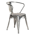 Silver Metal Industrial Dining Chair Set of 4 M579567