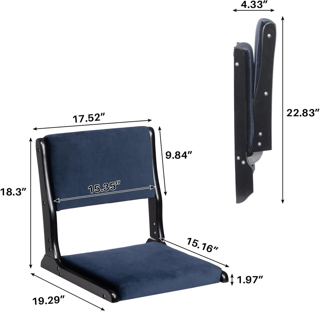 Dark Blue Upholstered Foldable Floor Chair A2120