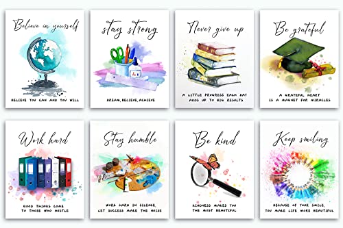 8 X10 Unframed Motivational Wall Art Poster, Set of 8 C561261