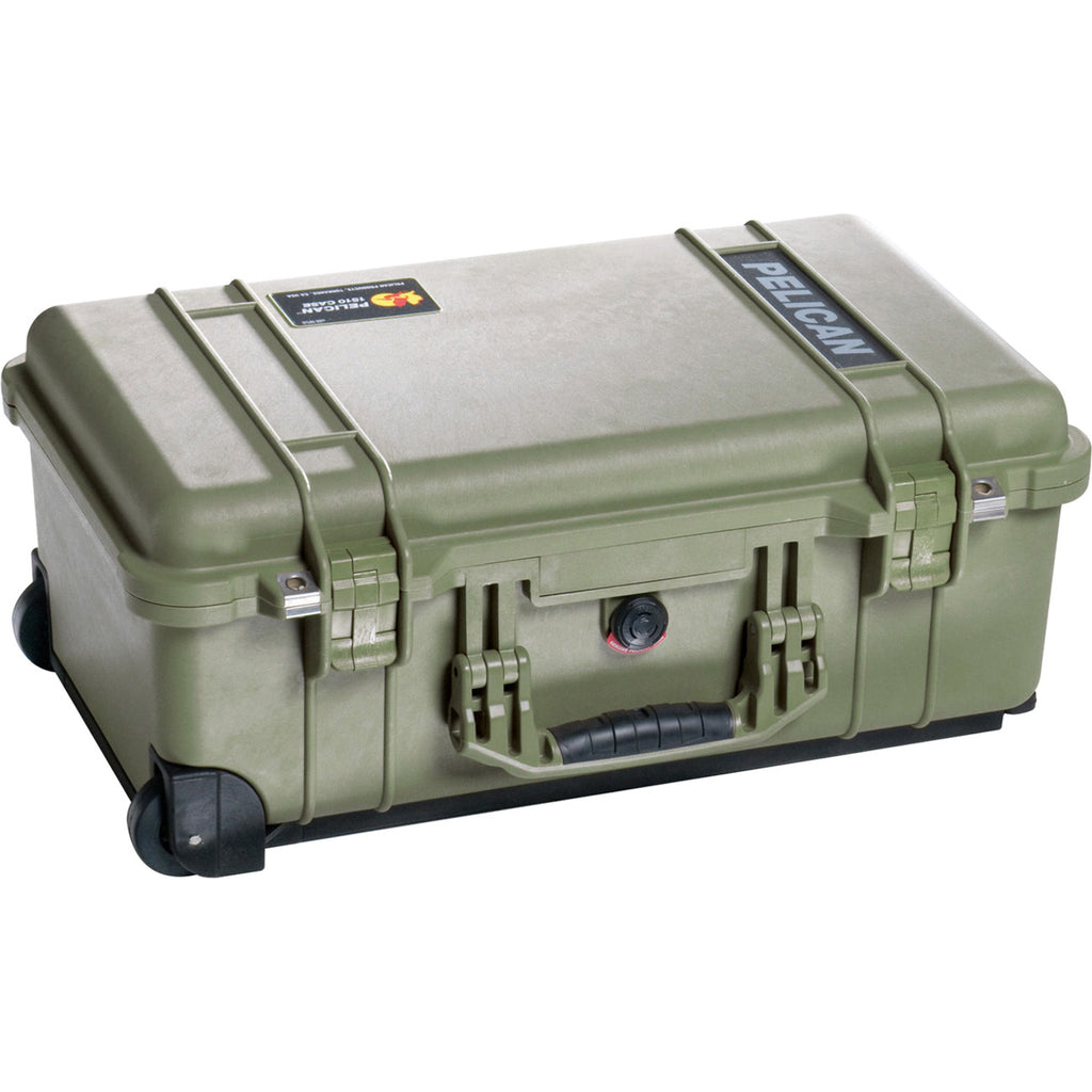 Olive Drab Green Watertight Carry On Hard Case with Foam Insert & Wheels P19571