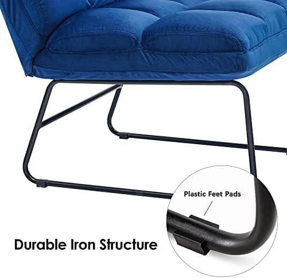 Yellow Velvet Accent Chair with Ottoman S552562
