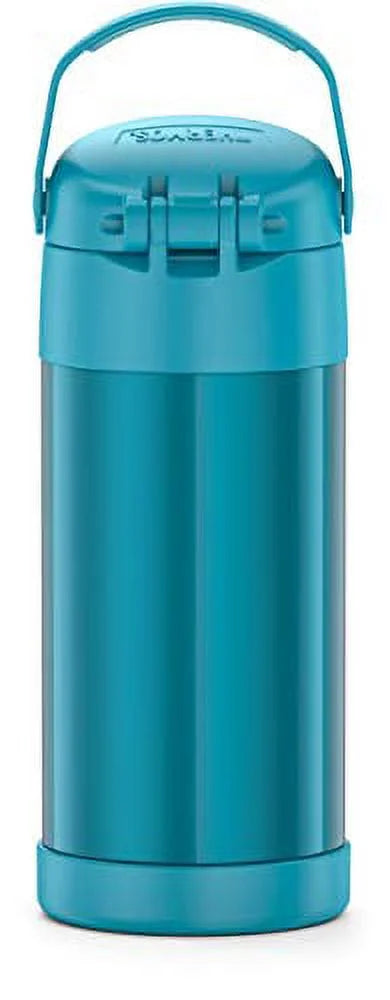 Teal 12 Ounce Stainless Steel Vacuum Insulated Kids Straw Bottle W90337
