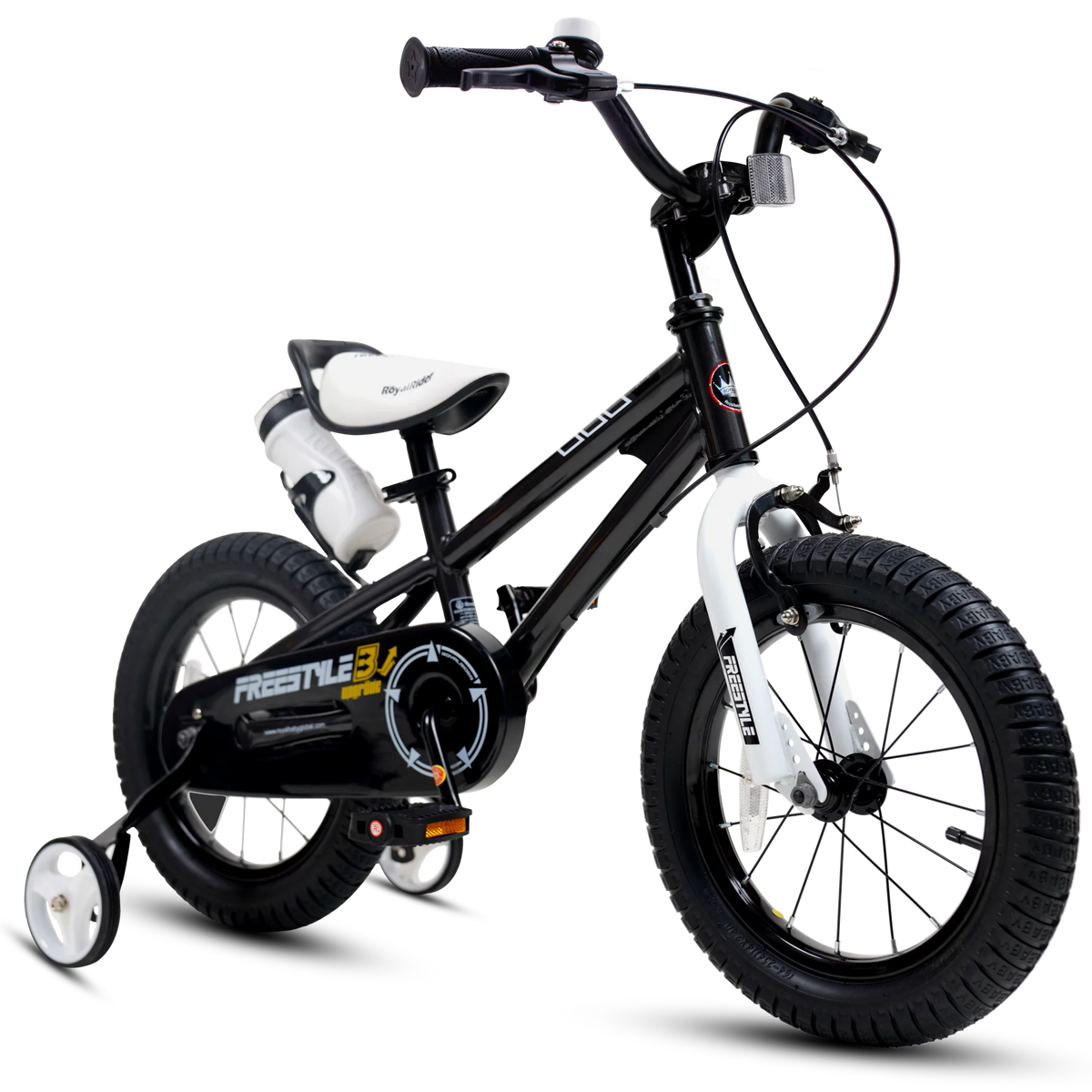 14 In Black Kids Bike with Training Wheels Z90452