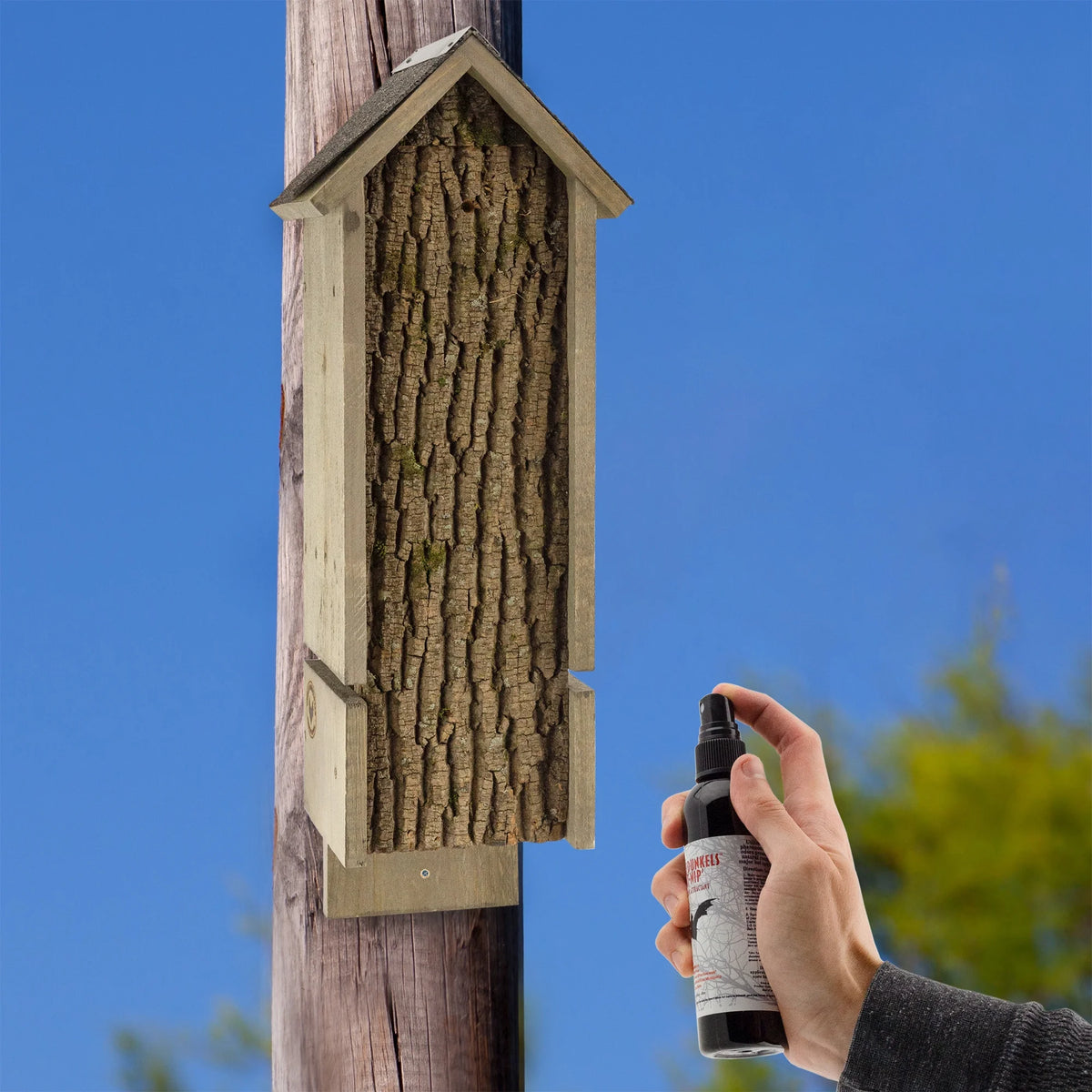 Rustic Handmade Bat House with Bat Attractant X907