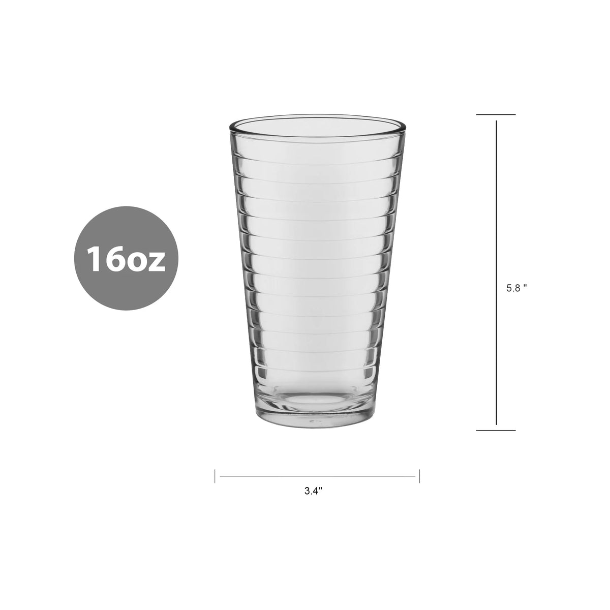 Drinking Glasses, 16.2 oz, Set of 8 A675171