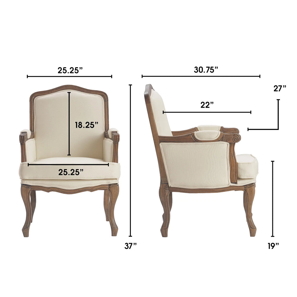 Cream Upholstered Accent Armchair R743649