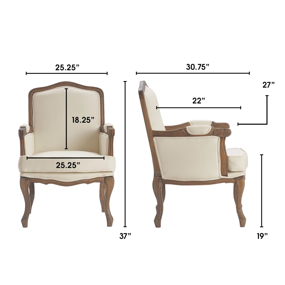 Cream Upholstered Accent Armchair R743649