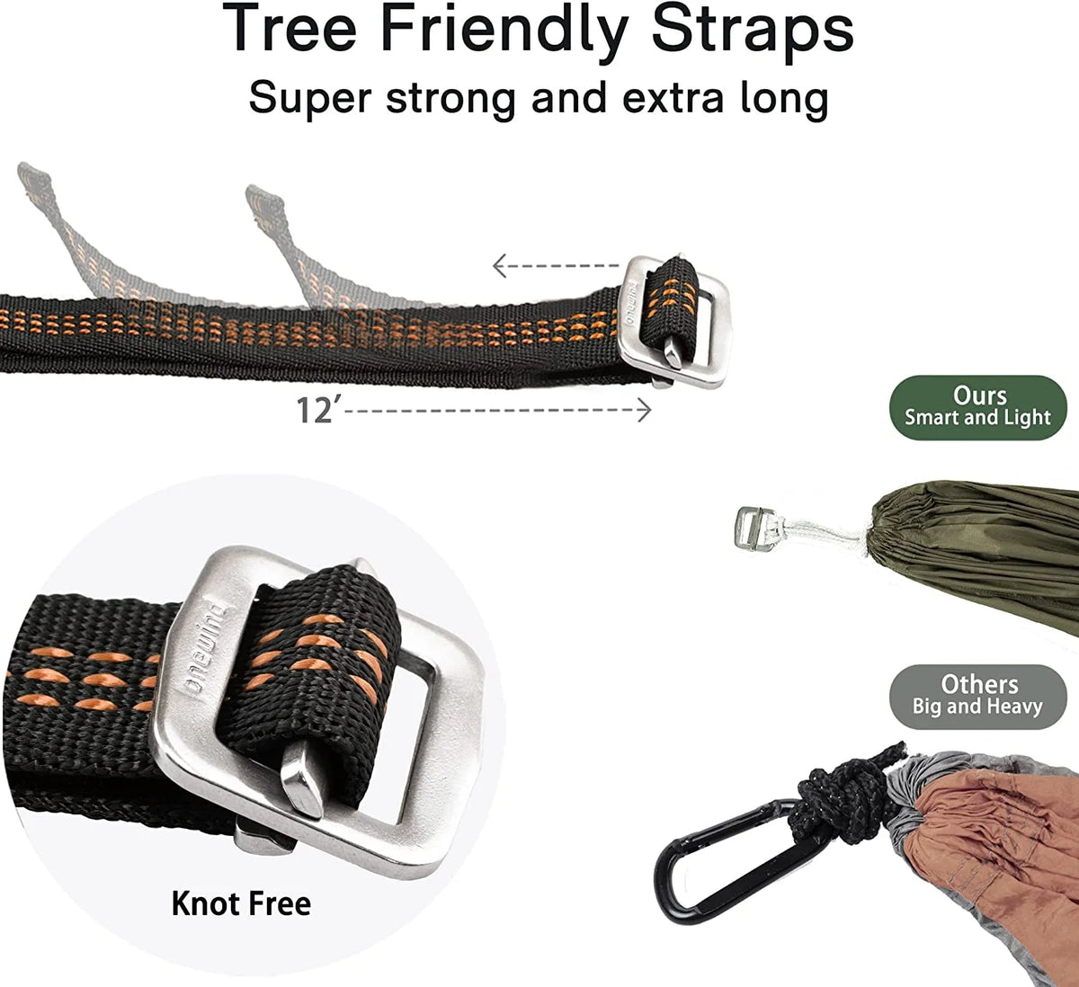 Olive Green Camping Hammock with Tree Straps H131