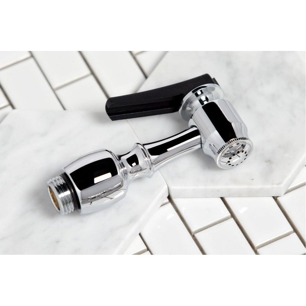 French Country 8-Inch Centerset Kitchen Faucet with Brass Sprayer Satin Nickel X1799
