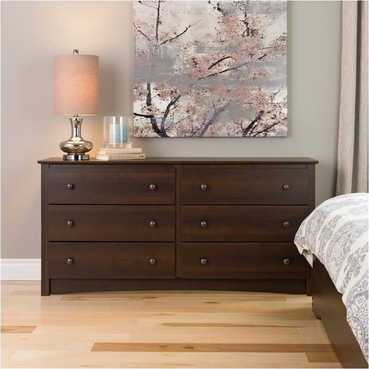 3-Piece Set with 2 Night Tables and 6 Drawer Dresser in Espresso U357