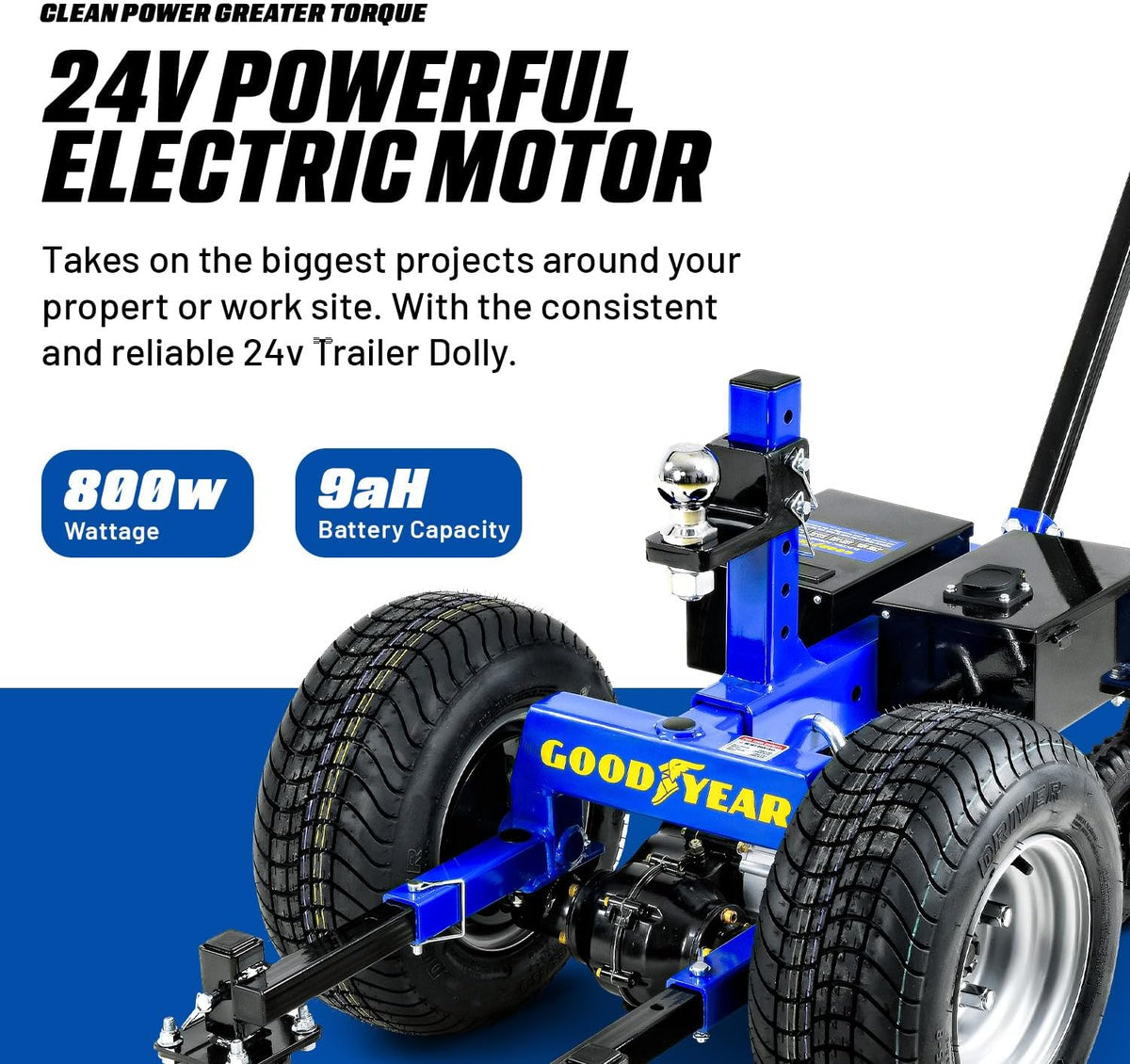 Electric Trailer Dolly 7500lbs Max Trailer Weight All-Terrain Wheels M223160