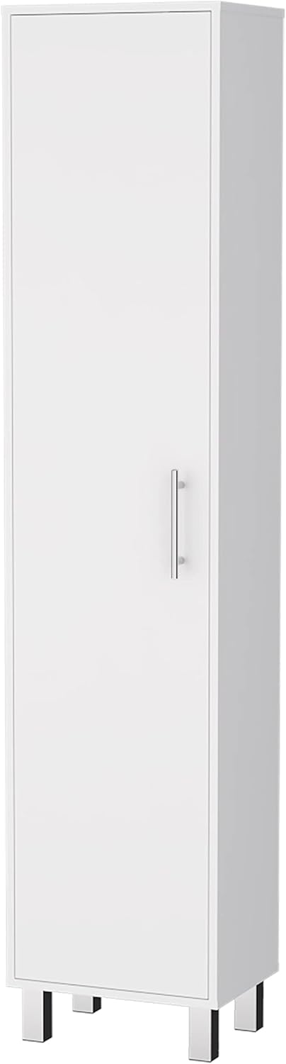 White Single Door Tall Storage Cabinet E3294