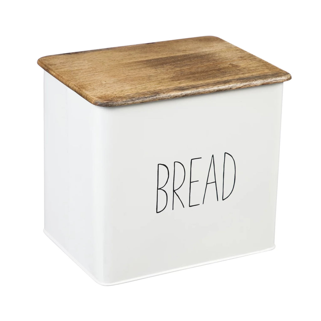 White 5 Piece Kitchen Canisters with Wooden Top Set C2721