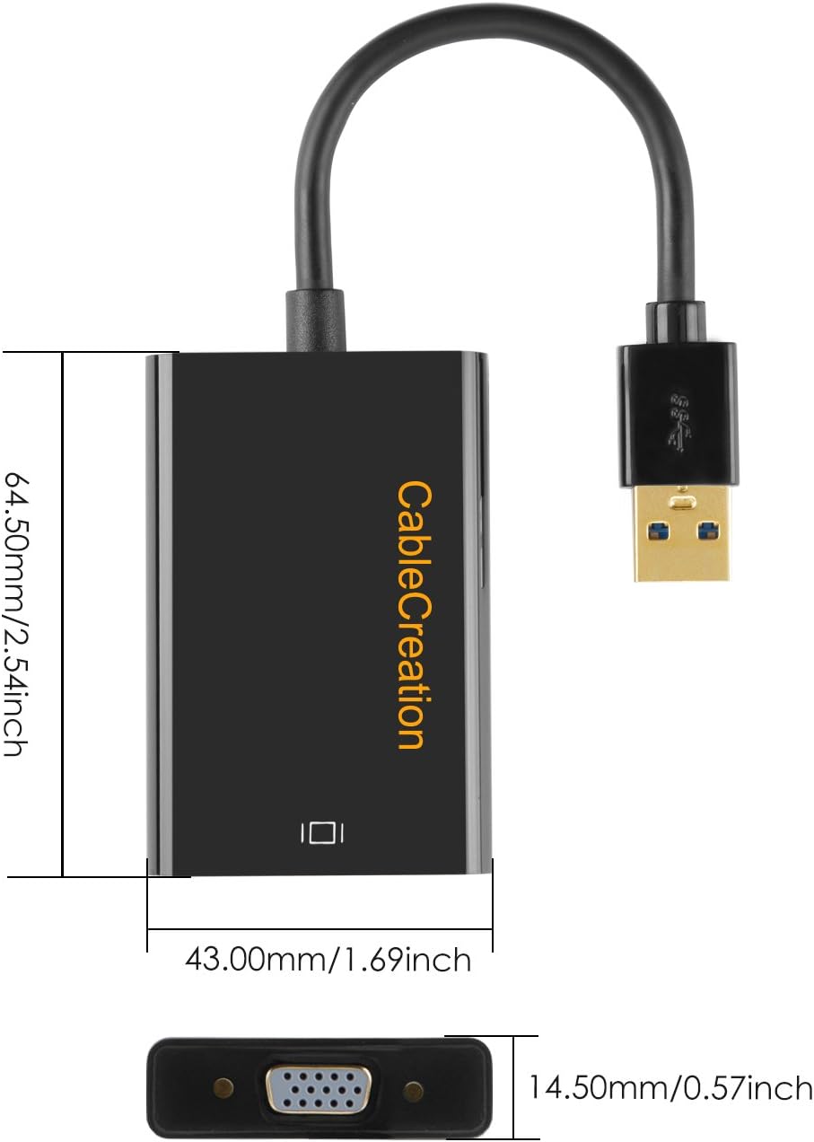 USB 3.0 to VGA Adapter, Black B9997