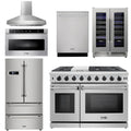 48 Gas Range, Range Hood, Refrigerator, Dishwasher, Wine Cooler, Microwave G7428