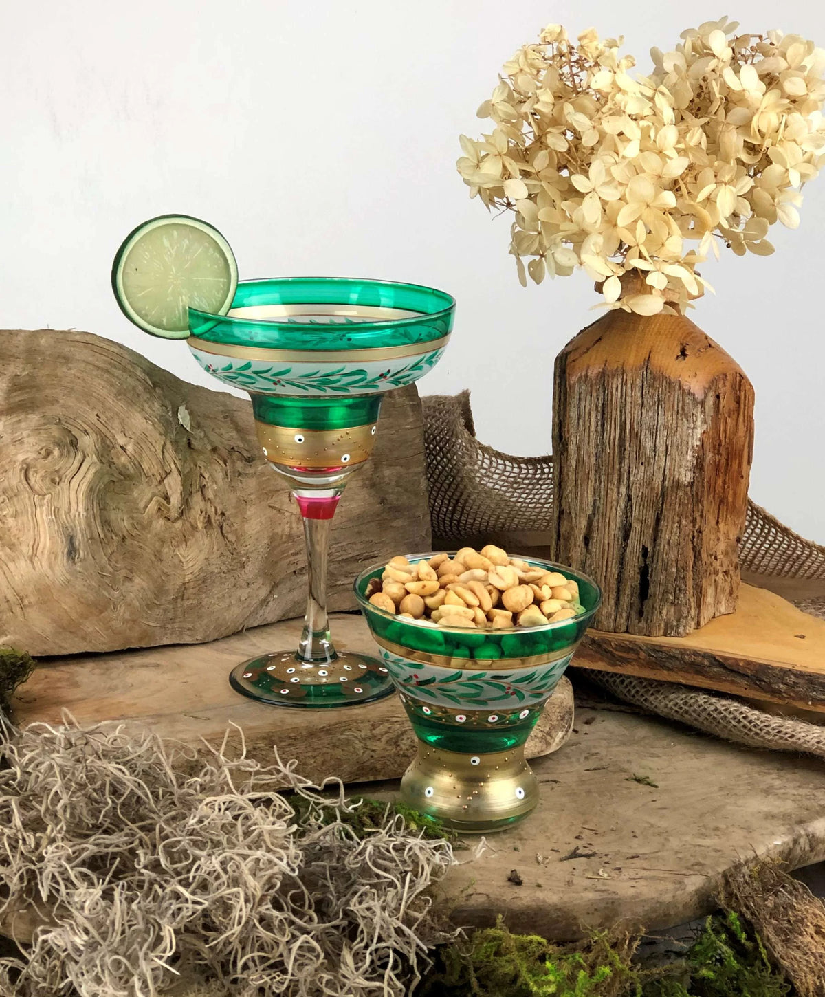 Hand Painted Margarita Glasses Set of 2 G477608