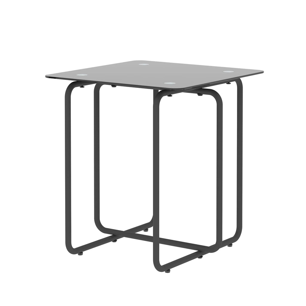 Modern Tempered Glass Coffee Table, Black O49145