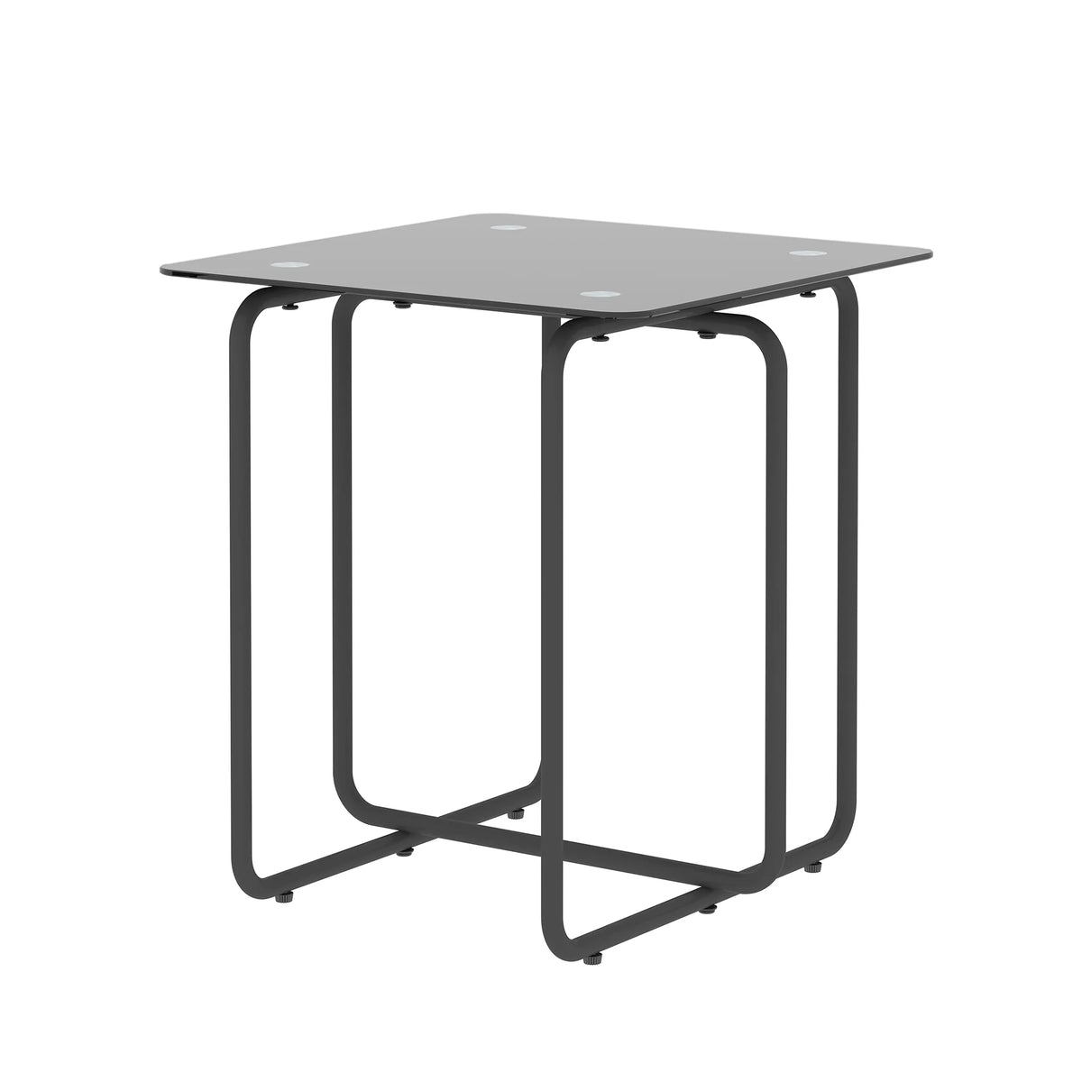 Modern Tempered Glass Coffee Table, Black O49145