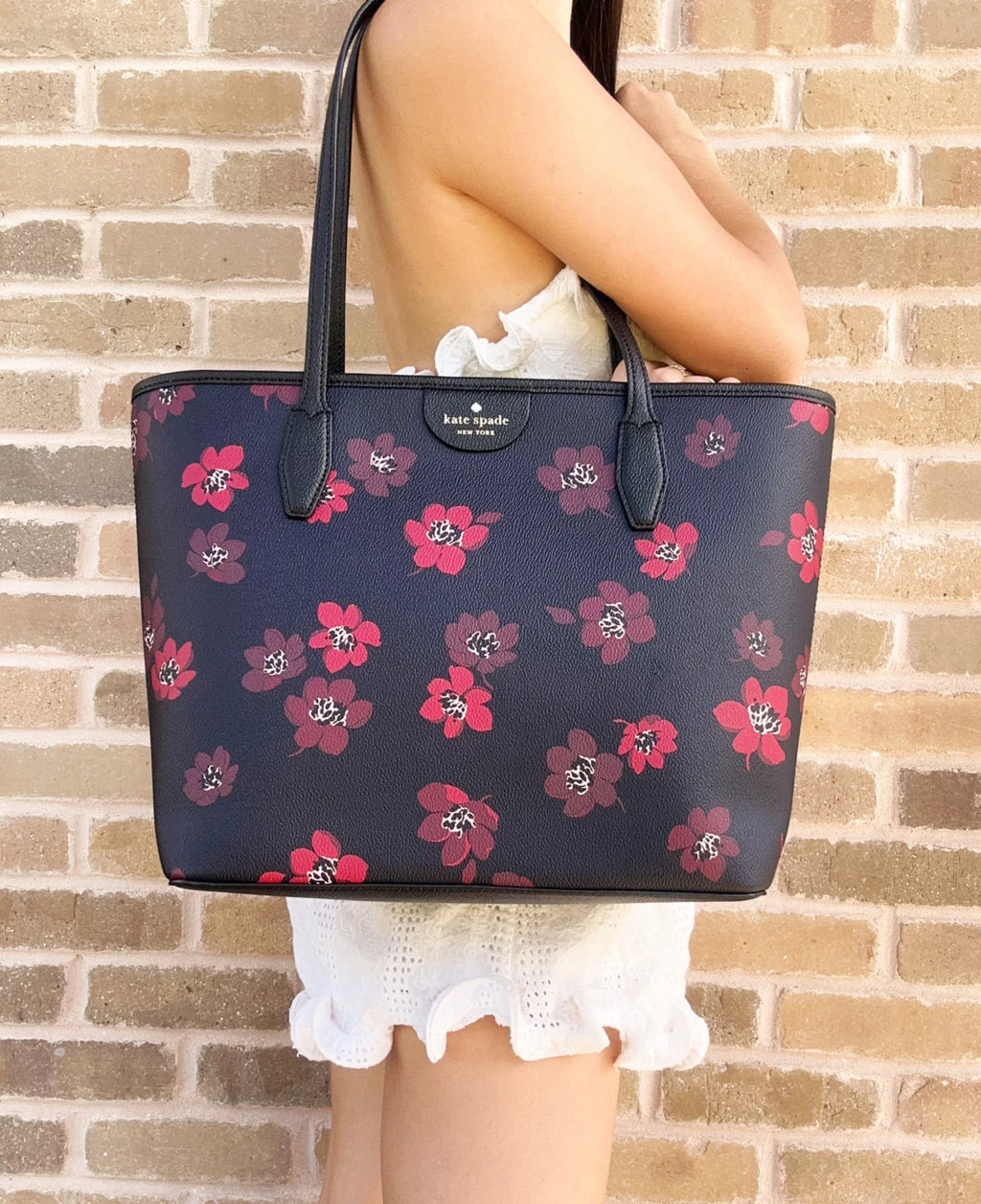 Black Multi Floral Tote Y981444