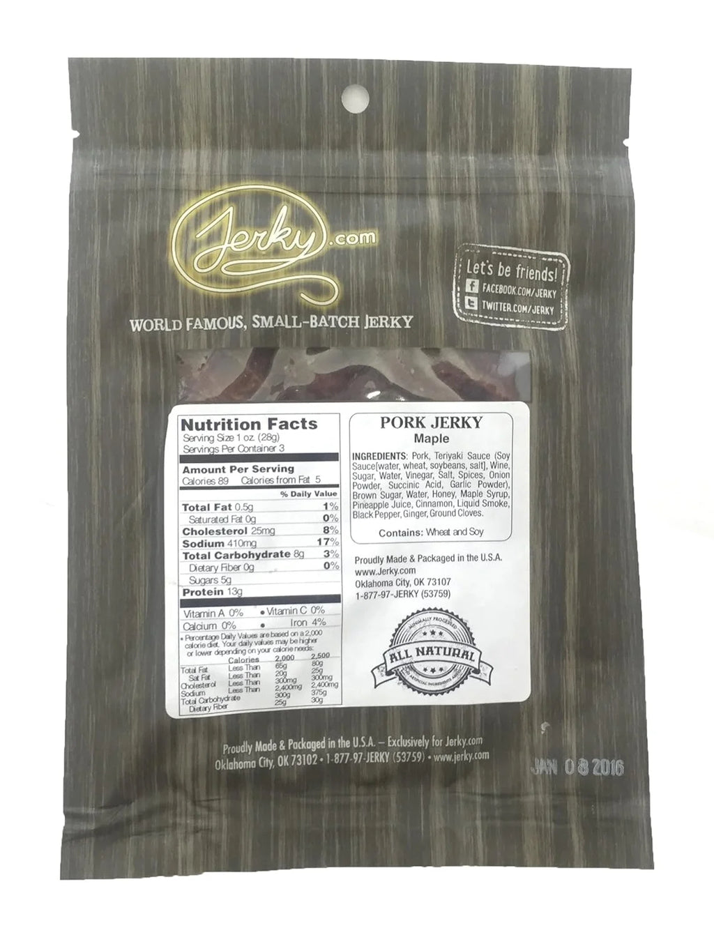 Maple Pork Jerky 2.5 Oz. S95583