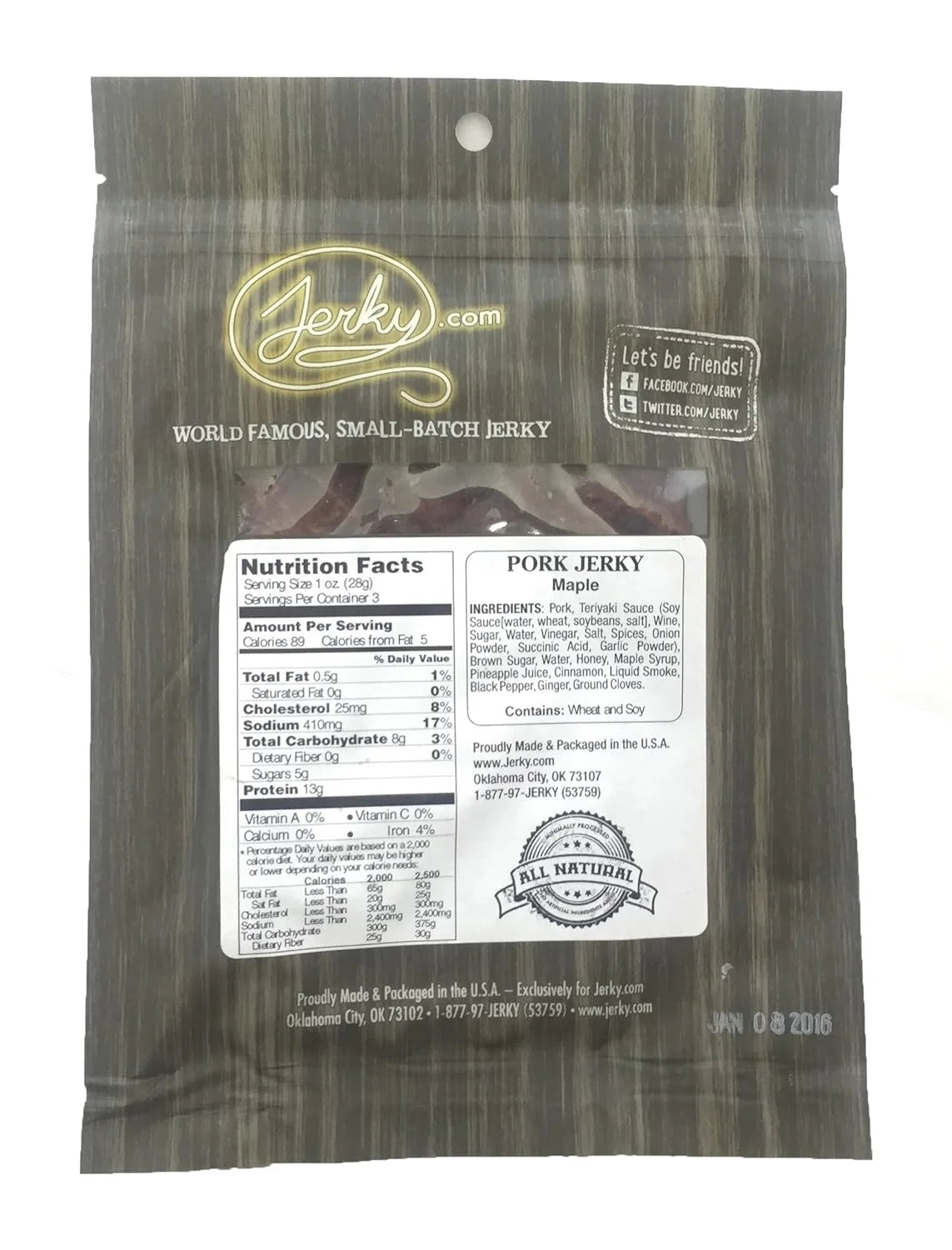 Maple Pork Jerky 2.5 Oz. S95583