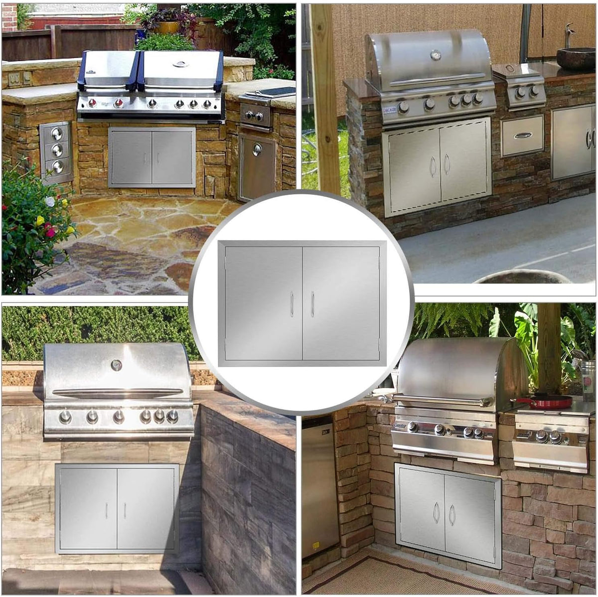 Outdoor Kitchen Stainless Steel Double Wall BBQ Access Door Y73864