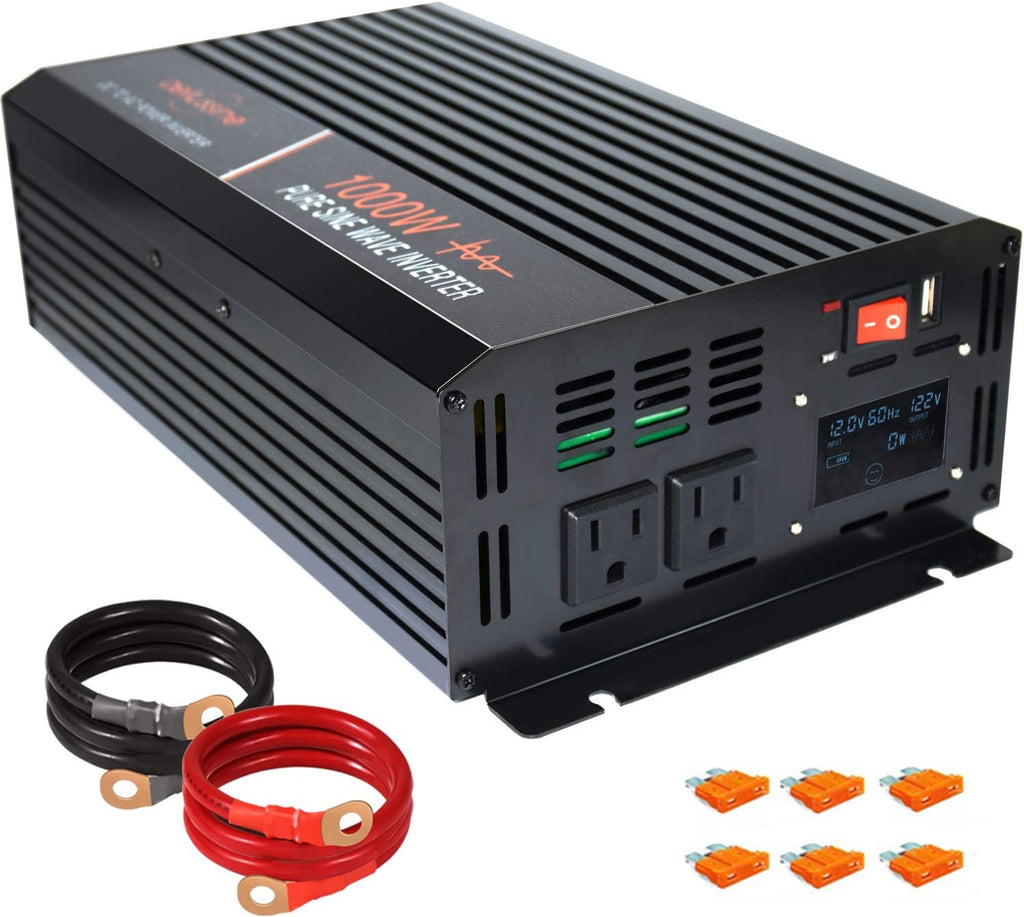 1500 Watt Pure Sine Wave Inverter 12v DC to AC 110v 120v with LCD Display P53133