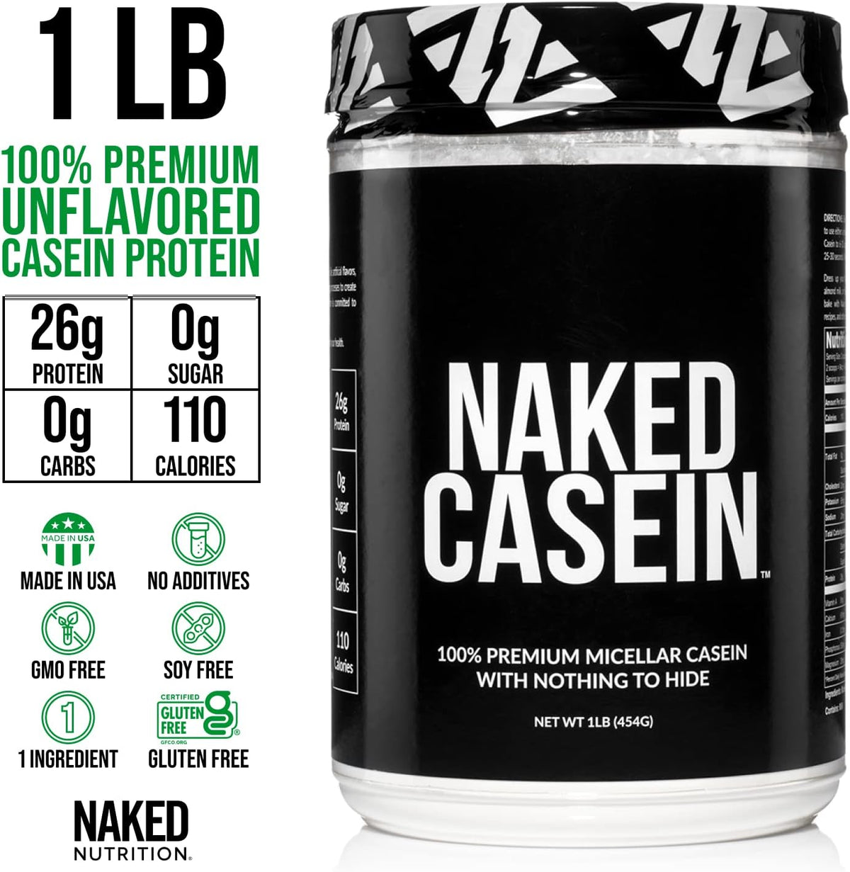 Grass Fed Protein Bundle: 1LB Unflavored Casein and 1LB Unflavored Whey Q74039