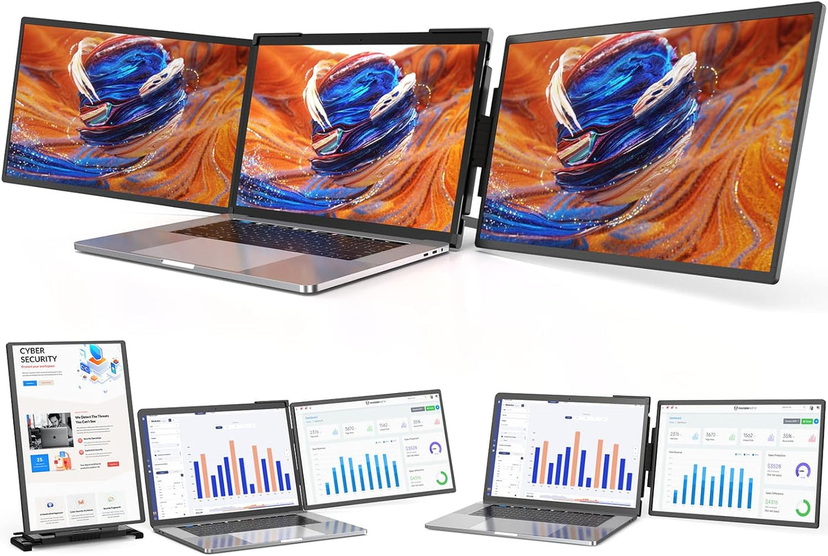 14" FHD 1200P Triple Detachable Laptop Monitor X567