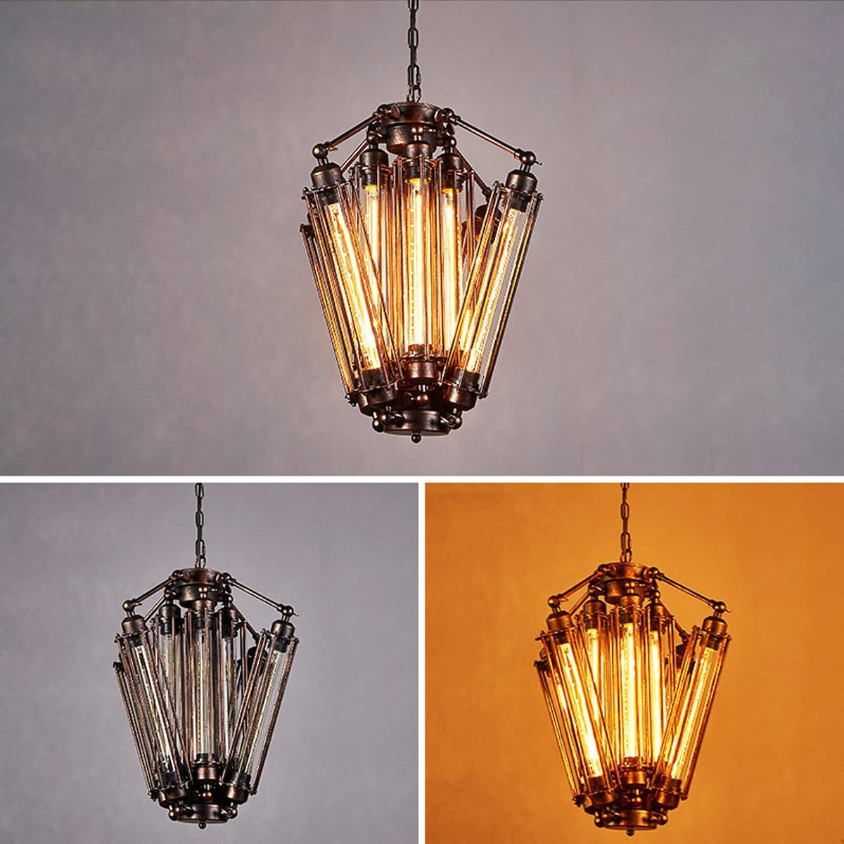8-Lights Industrial Metal Pendant Chandelier T55550