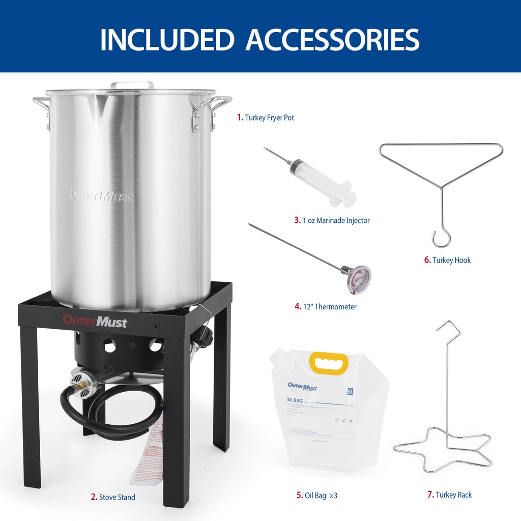 30 Qt. Turkey Deep Fryer with Propane Burner Set 50,000 BTU G983
